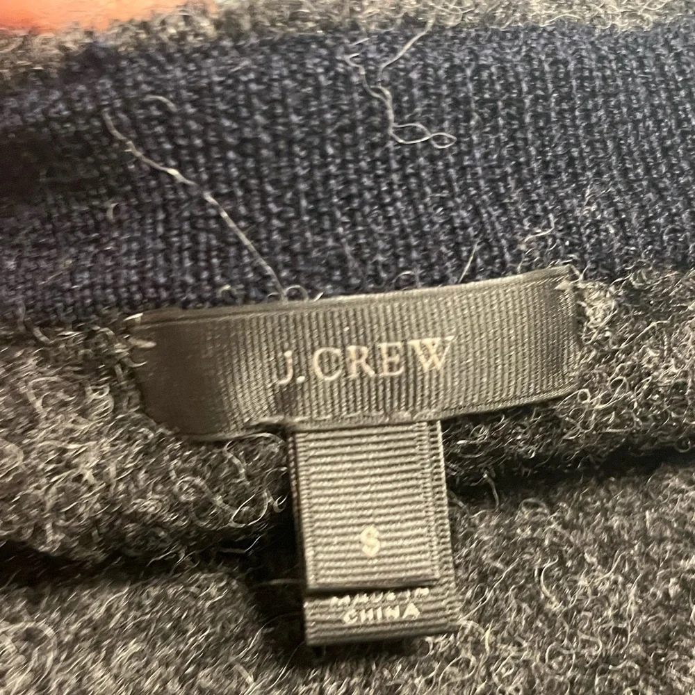 J. Crew Alpaca Wool Sweater Gray Small Crew Pullover Lightweight 3/4 sleeves